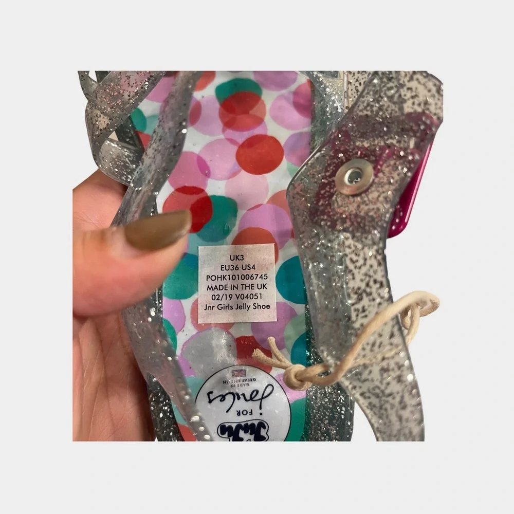 Joules Aqua Glitter Jelly Sandals